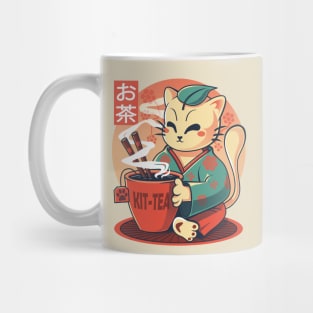 Kit-tea- Cute japanese cat drinking tea Mug